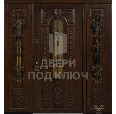 Входная стальная витражная дверь ДПК-11942